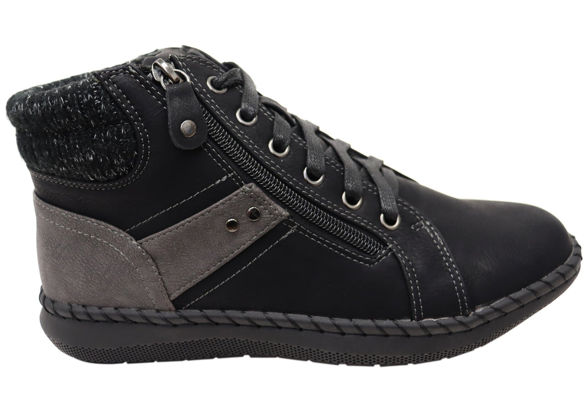 Scholl Orthaheel Womens Wanda Comfortable Ankle Boots
