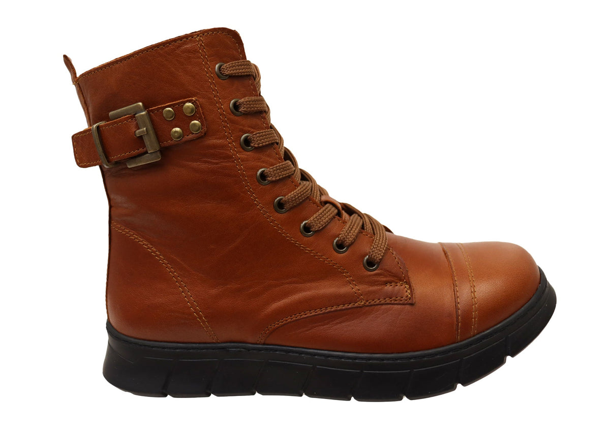 Cabello Comfort Uplift Womens Comfortable Leather European Ankle Boots