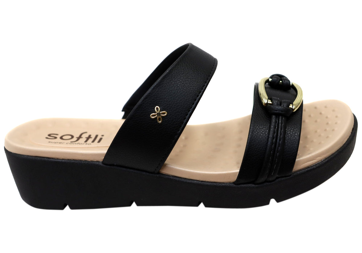 Softli Ava Womens Brazilian Slides Sandals With Comfortable Footbed