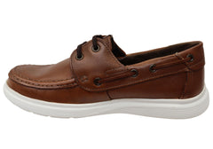Pegada Vico Mens Leather Comfortable Casual Boat Shoes Made In Brazil