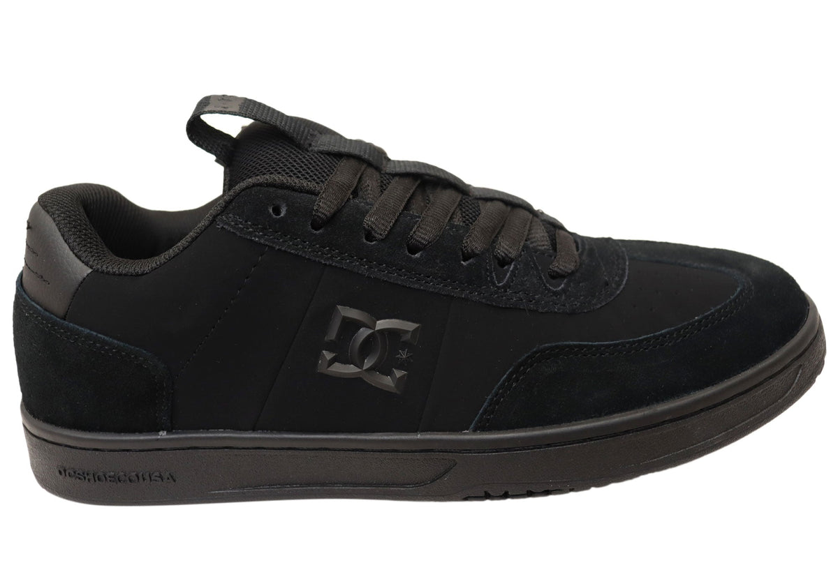 DC Shoes Mens Comfortable DC Astrix Leather Lace Up Shoes Black