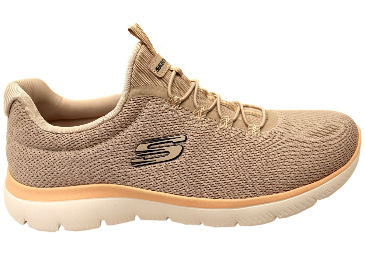 Skechers Womens Summit Summer Blush Comfortable Slip On Shoes Taupe