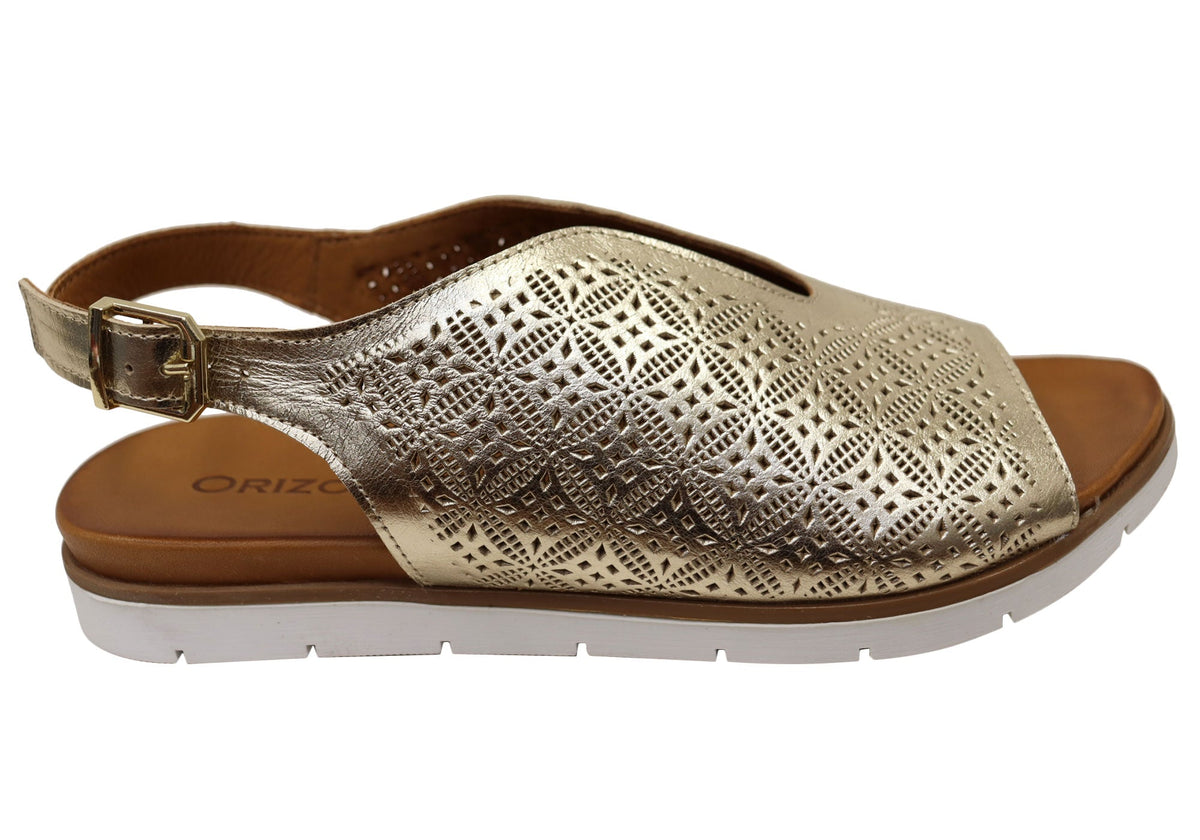 Orizonte Fleurflex Womens Comfortable European Leather Sandals
