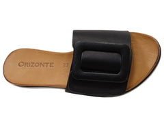 Orizonte Lunaluxe Womens Comfortable European Leather Slides Sandals