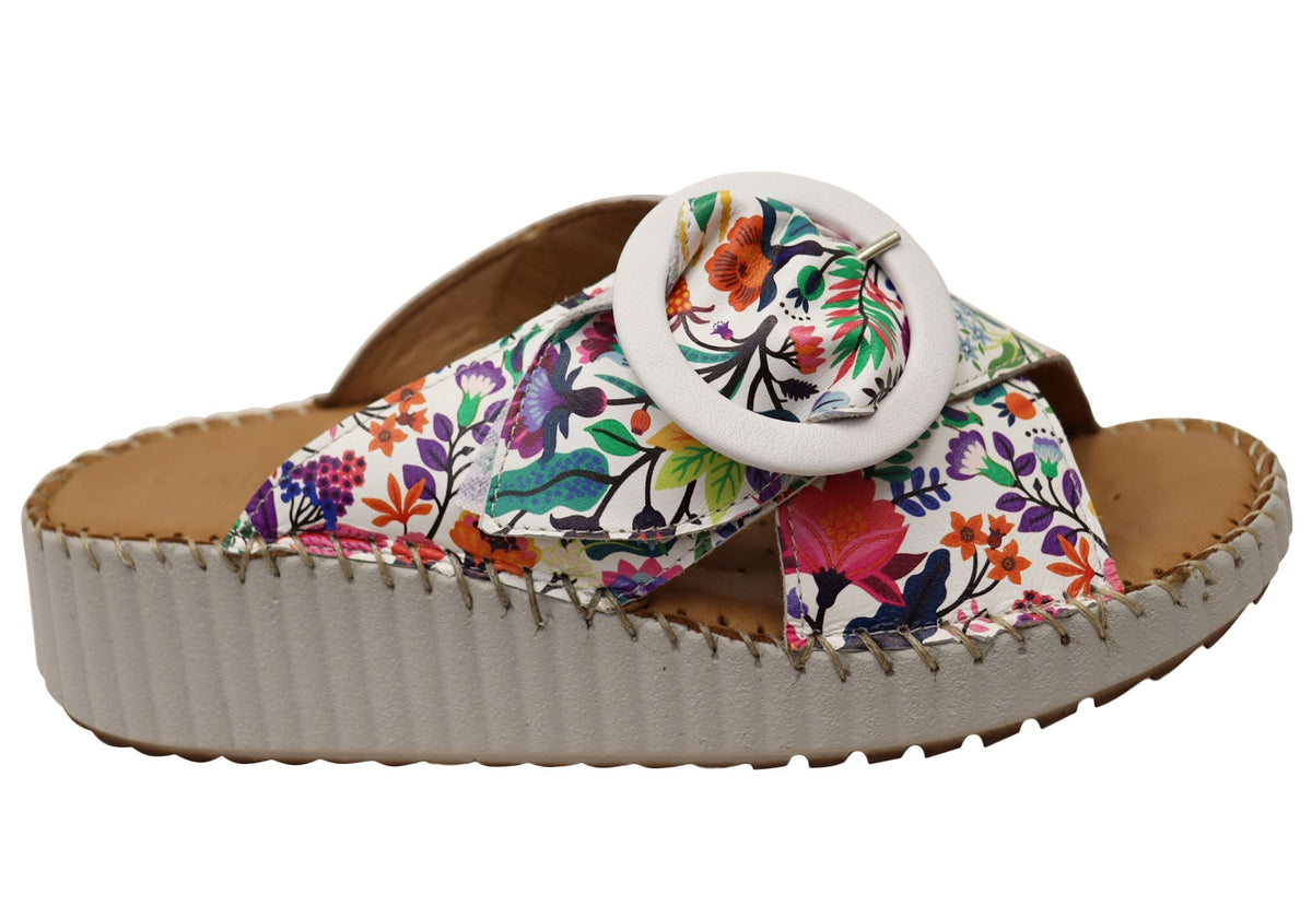 Orizonte Noblenest Womens Comfortable European Leather Slides Sandals