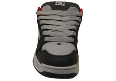 DC Shoes Mens DC Coiler Leather Lace Up Shoes Grey Black Red