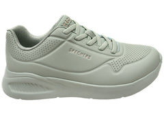 Skechers Womens Uno Lite Lite Work Comfortable Slip On Shoes Sage