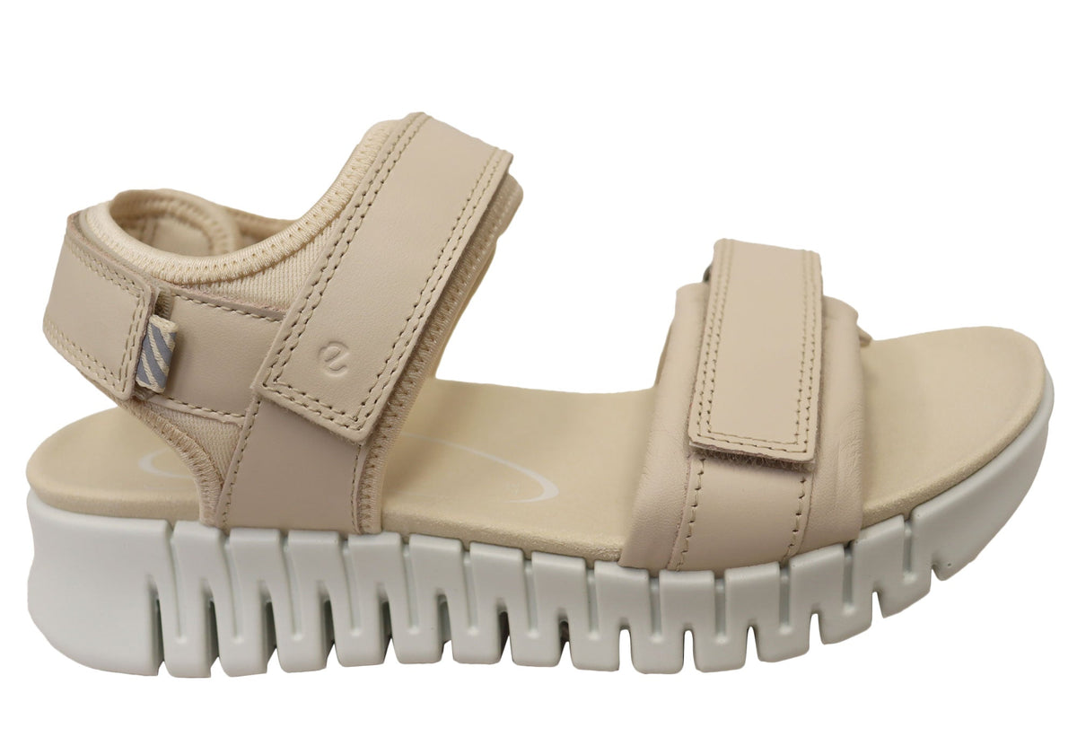 ECCO Womens Gruuv Sol Comfortable Leather Adjustable Sandals