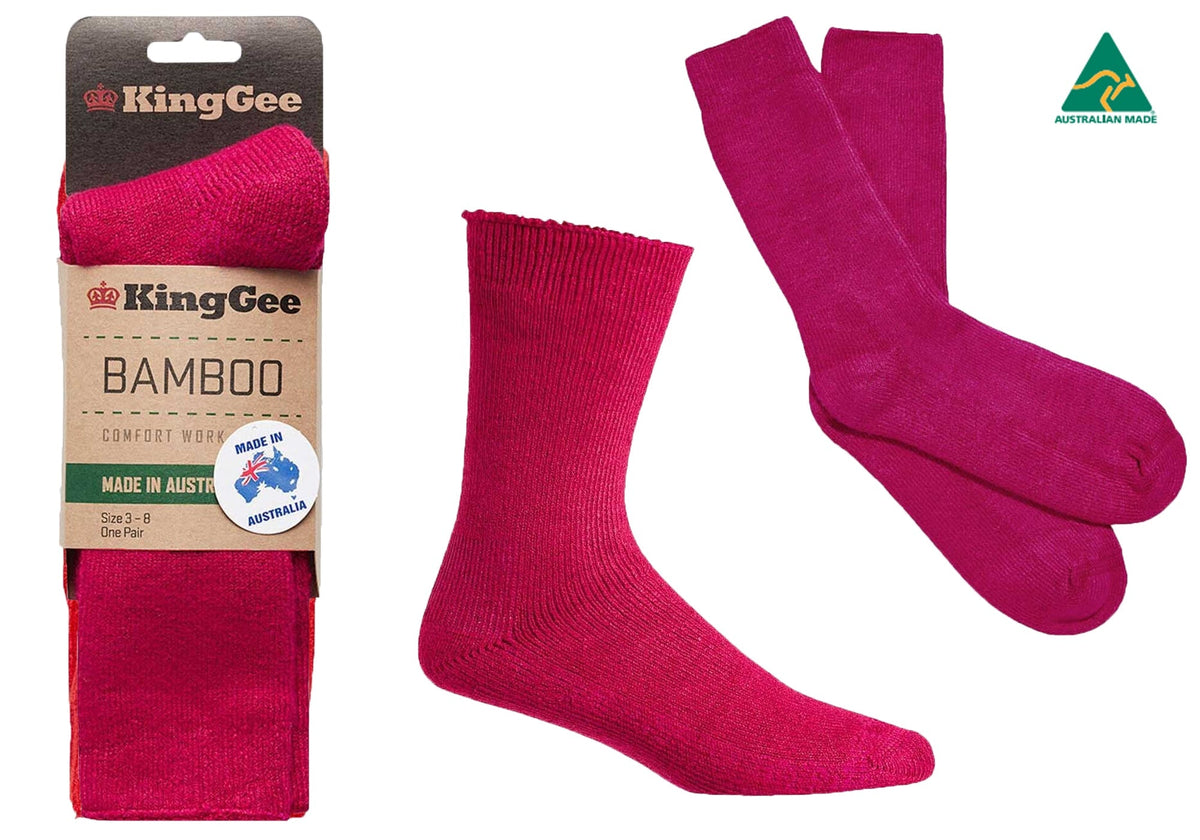 3 Pairs of KingGee Womens Bambo Work Socks Made In Australia