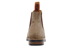 Mustang Mens Signature Pull Up Leather Boots Taupe Suede