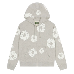 Denim Tears The Cotton Wreath Zip Up Hoodie Grey