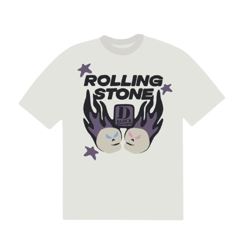 D Block Europe x Broken Planet Market Rolling Stone T-Shirt - Snow White