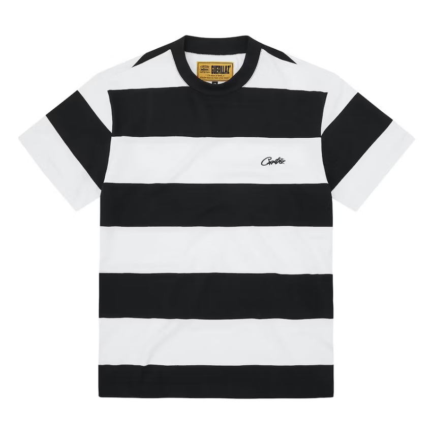 Corteiz Striped Tee Black