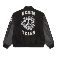 Denim Tears Peace Wreath Varsity Jacket Black