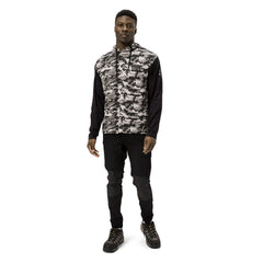 Caterpillar Hooded Long Sleeve Cotton Men's Grey T-Shirt