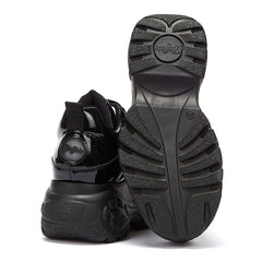 Buffalo London 2.0 Patent Womens Black Trainers
