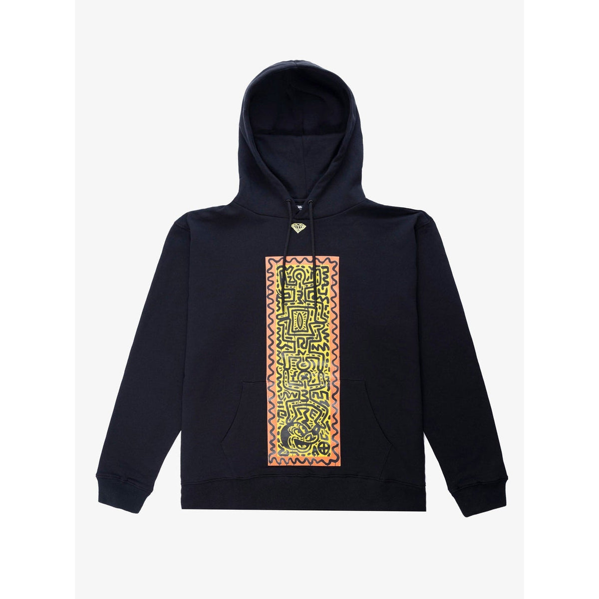 Diamond Supply Co Men x Disney Mickey Mouse x Keith Haring Mickey Meets Haring Hoodie Black DSCMTG101-BLK