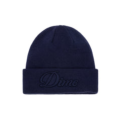 Dime Cursive Fold Beanie Navy