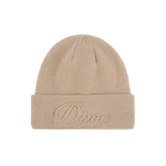 Dime Cursive Fold Beanie Tan