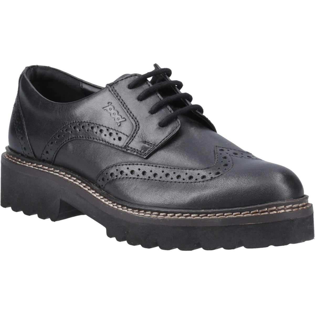 Pod Kortney Leather Women's Black Brogues Shoes