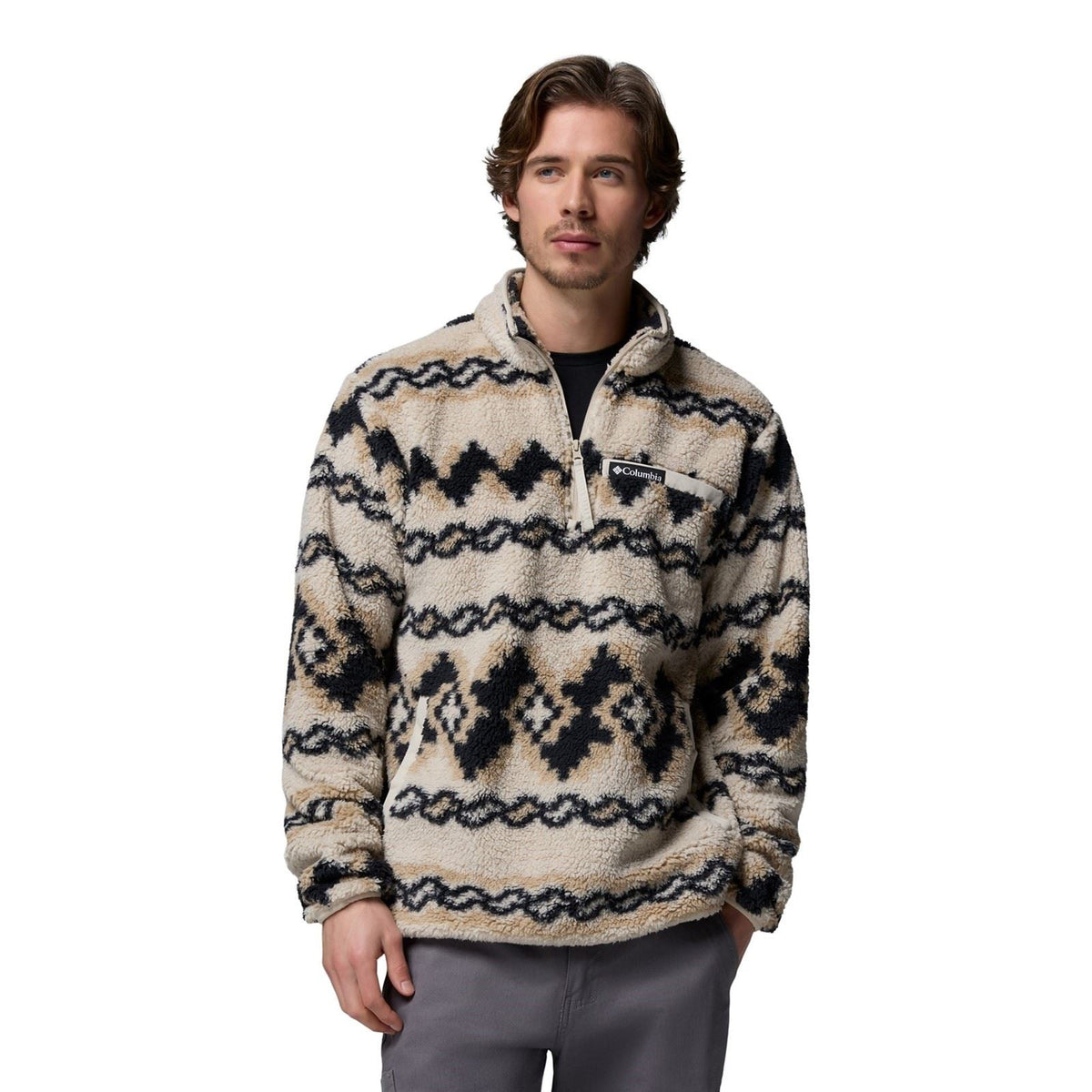 Columbia Rugged Ridge High Pile Half Zip Men's Brown Fleece Pullover