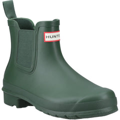 Hunter Womens Matt  Green Original Chelsea Boots