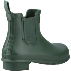 Hunter Womens Matt  Green Original Chelsea Boots