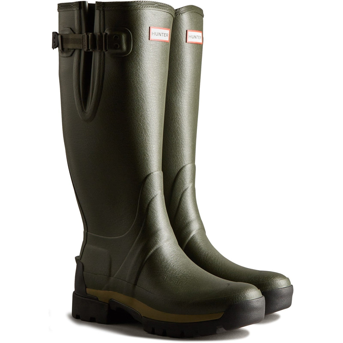 Hunter Mens Dark Olive Balmoral Adjustable Wellington Boots