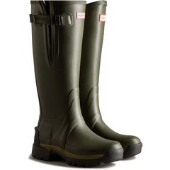 Hunter Womens  Dark Green Balmoral Adjustable Synthetic Lined Wellington Boots