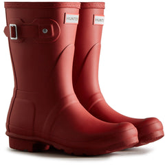 Hunter Womens Matt  Red Original Short Wellington Boots