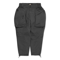 LAKH Men Trapezoid Pockets Utility Pants Grey