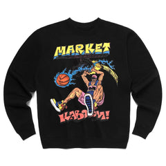 Market Men Slam Dunk Sketch Crewneck Sweatshirt Black 396000077-BLK