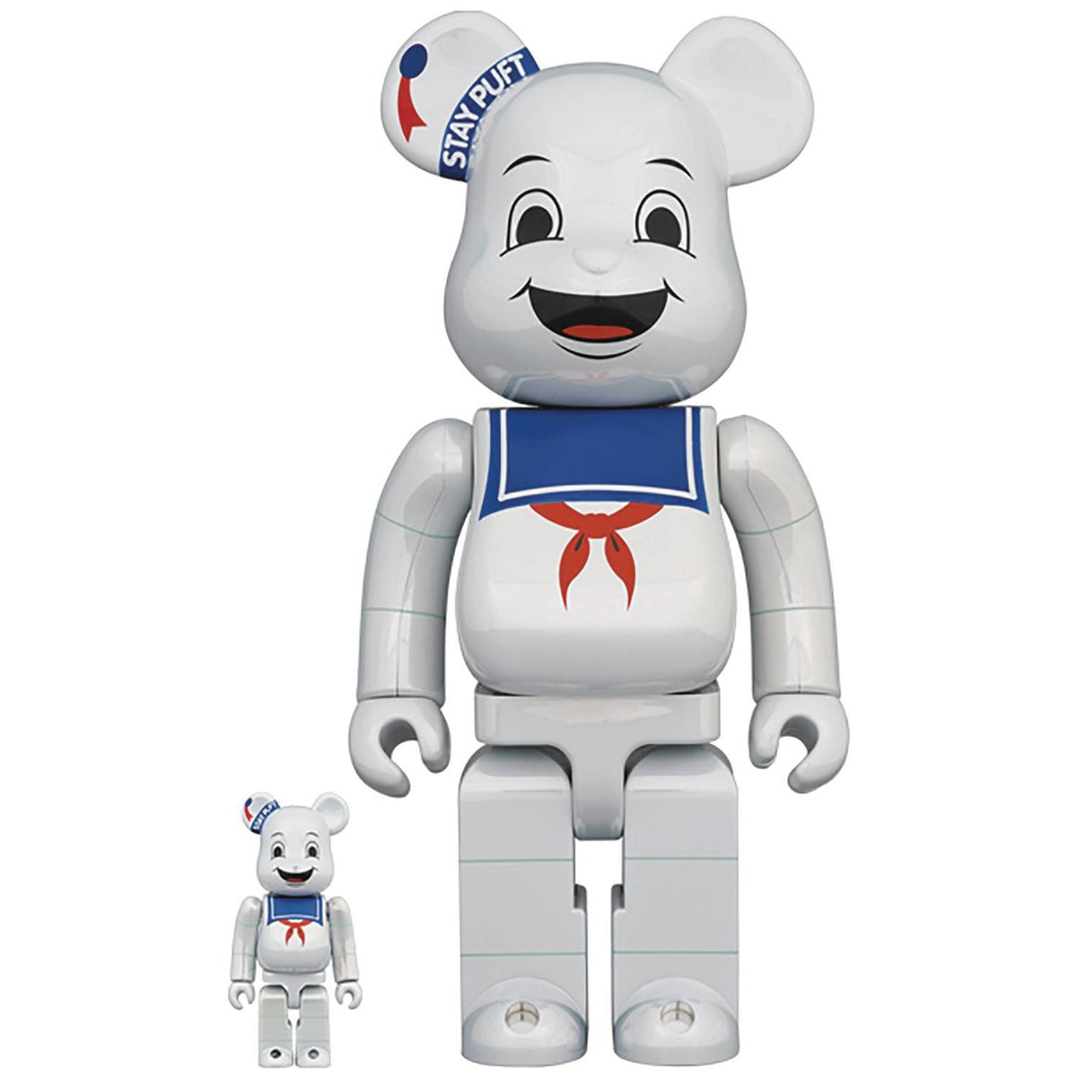 Medicom Japan Stay Puft Marshmallow Man White Chrome 100% & 400% Bearbrick APR218967I