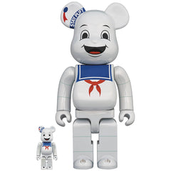 Medicom Japan Stay Puft Marshmallow Man White Chrome 100% & 400% Bearbrick APR218967I