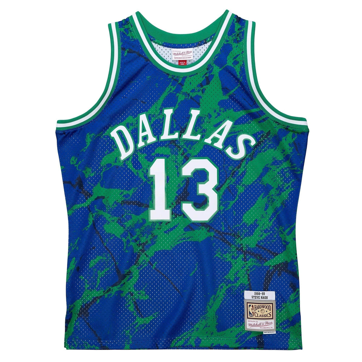 Mitchell & Ness Men NBA Dallas Mavericks Team Marble Swingman Jersey Steve Nash Blue TFSM1278DMA98SN